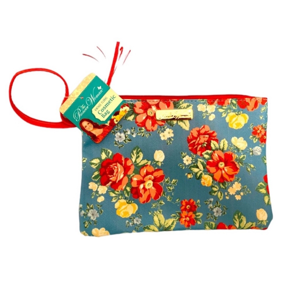The Pioneer Woman Vintage Floral Cosmetic Bag 9”x6”‎